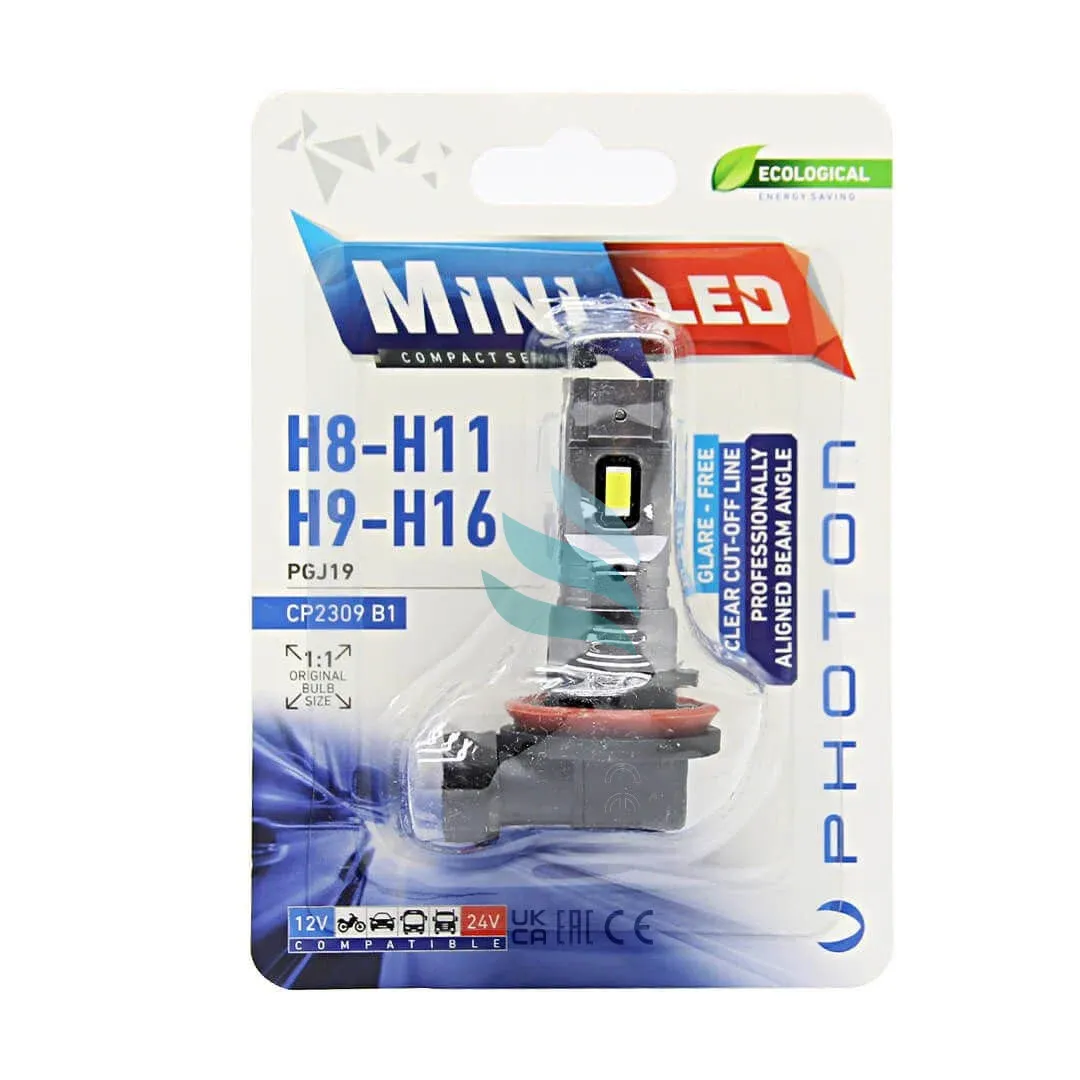 MINI H8/H9/H11/H16 12-24V COMPACT LED (TEKLİ BLISTER)